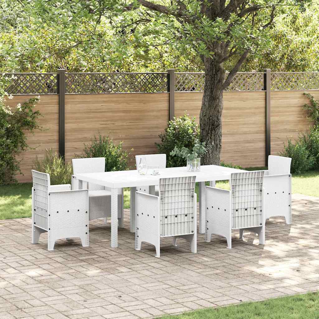 Gartentisch Weiß 200 x 100 x 73 cm Poly-Rattan