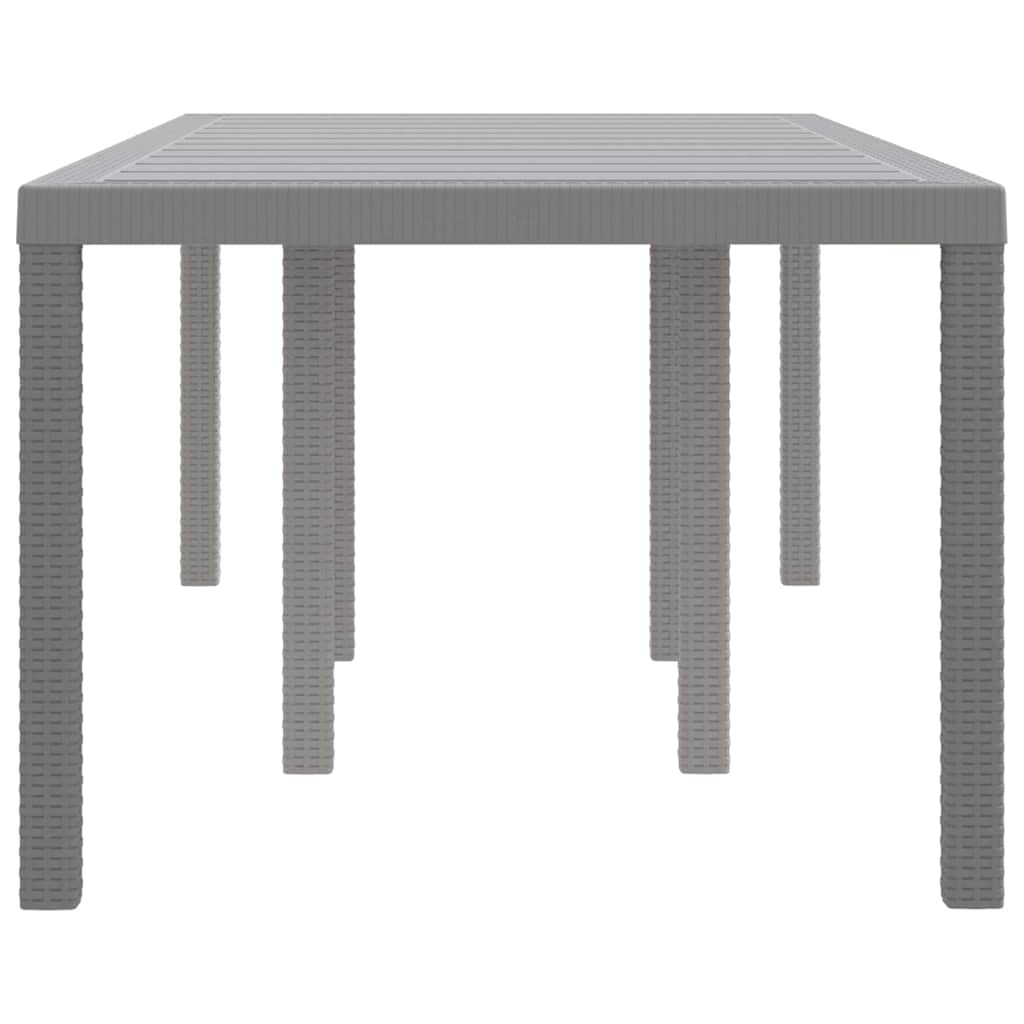 vidaXL Gartentisch Hellgrau 200 x 100 x 73 cm Poly-Rattan