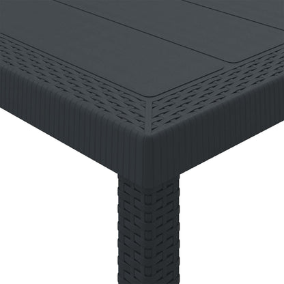 vidaXL Gartentisch Anthrazit 250 x 100 x 73 cm Poly-Rattan