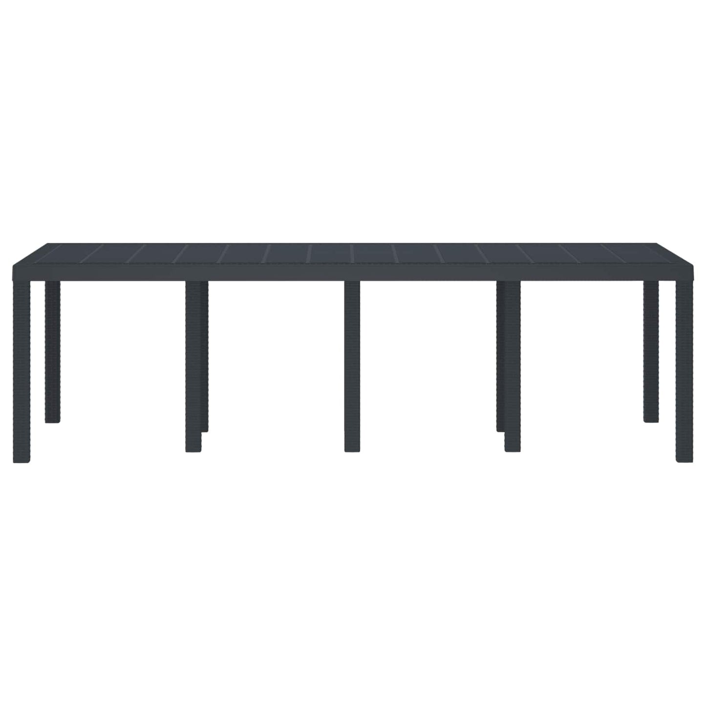 vidaXL Gartentisch Anthrazit 250 x 100 x 73 cm Poly-Rattan