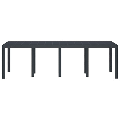 vidaXL Gartentisch Anthrazit 250 x 100 x 73 cm Poly-Rattan
