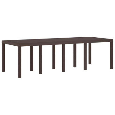 vidaXL Gartentisch Braun 250 x 100 x 73 cm Poly-Rattan