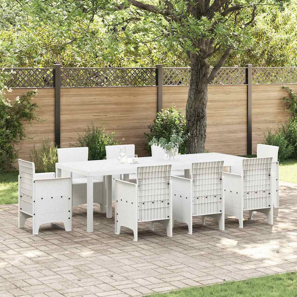 Gartentisch Weiß 250 x 100 x 73 cm Poly-Rattan