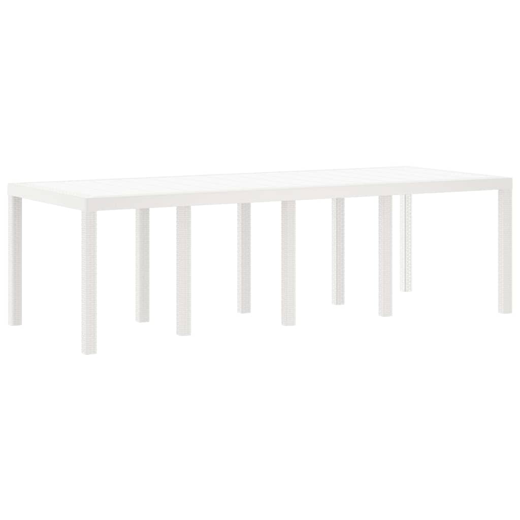 Gartentisch Weiß 250 x 100 x 73 cm Poly-Rattan