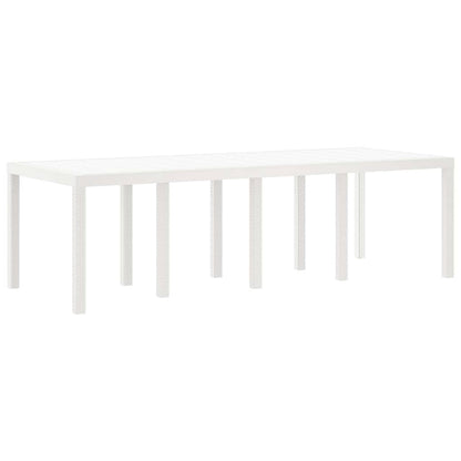 Gartentisch Weiß 250 x 100 x 73 cm Poly-Rattan