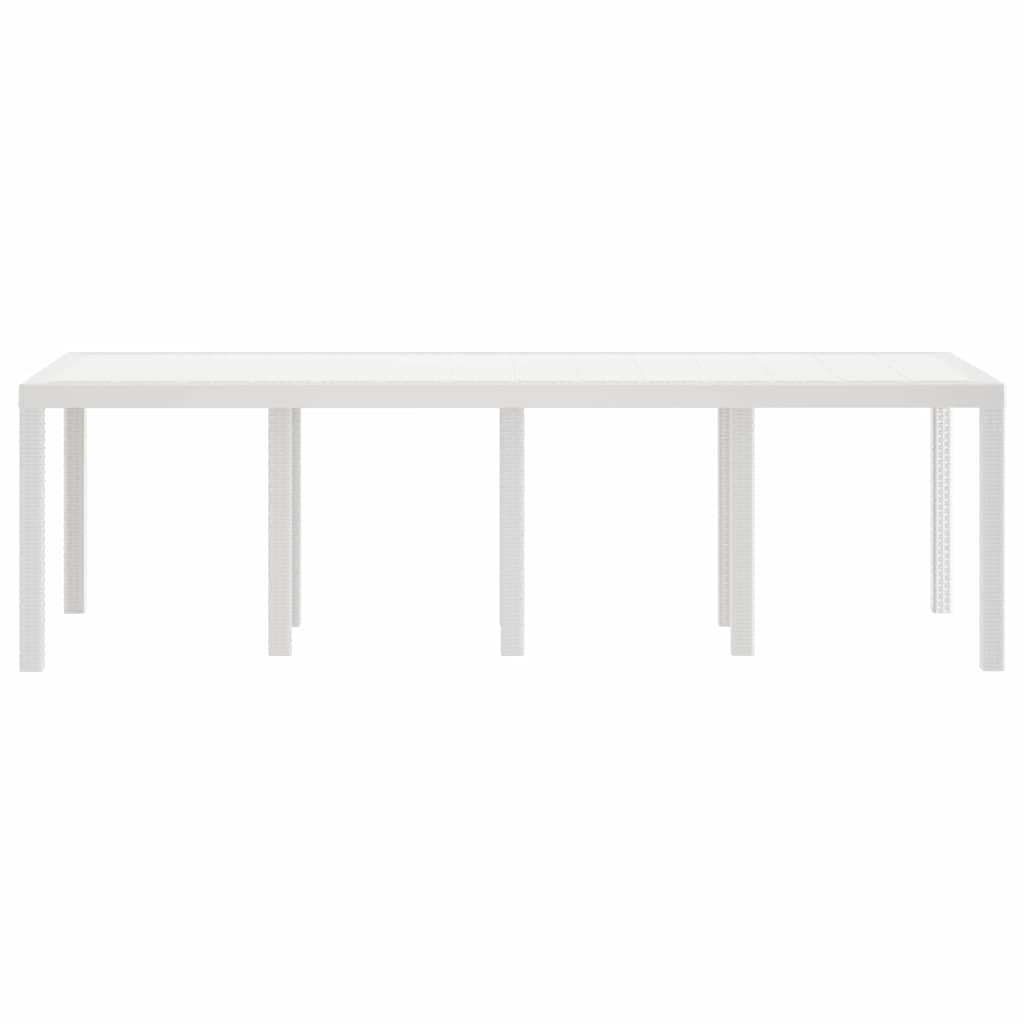 Gartentisch Weiß 250 x 100 x 73 cm Poly-Rattan
