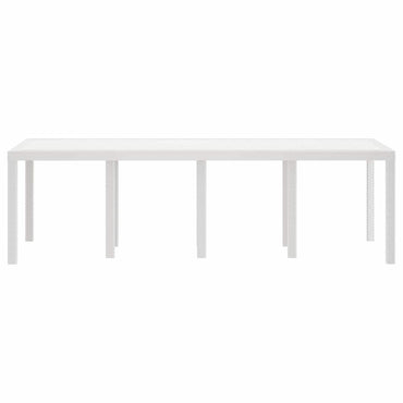vidaXL Gartentisch Weiß 250 x 100 x 73 cm Poly-Rattan