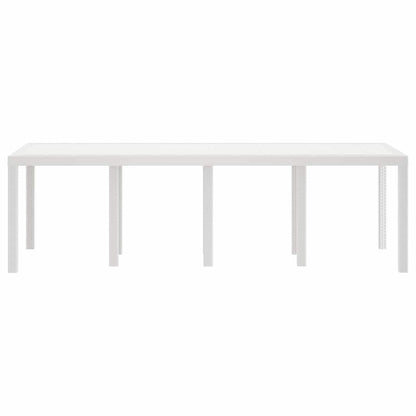Gartentisch Weiß 250 x 100 x 73 cm Poly-Rattan