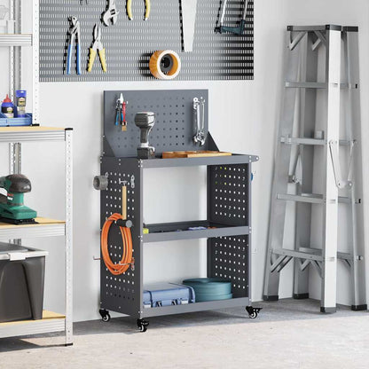 Werkzeugwagen Anthrazit 65 x 35 x 111 cm Kaltgewalzter Stahl