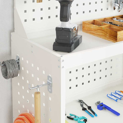 Werkzeugwagen Mit Rad Weiß 65 x 35 x 111 cm Kaltgewalzter Stahl