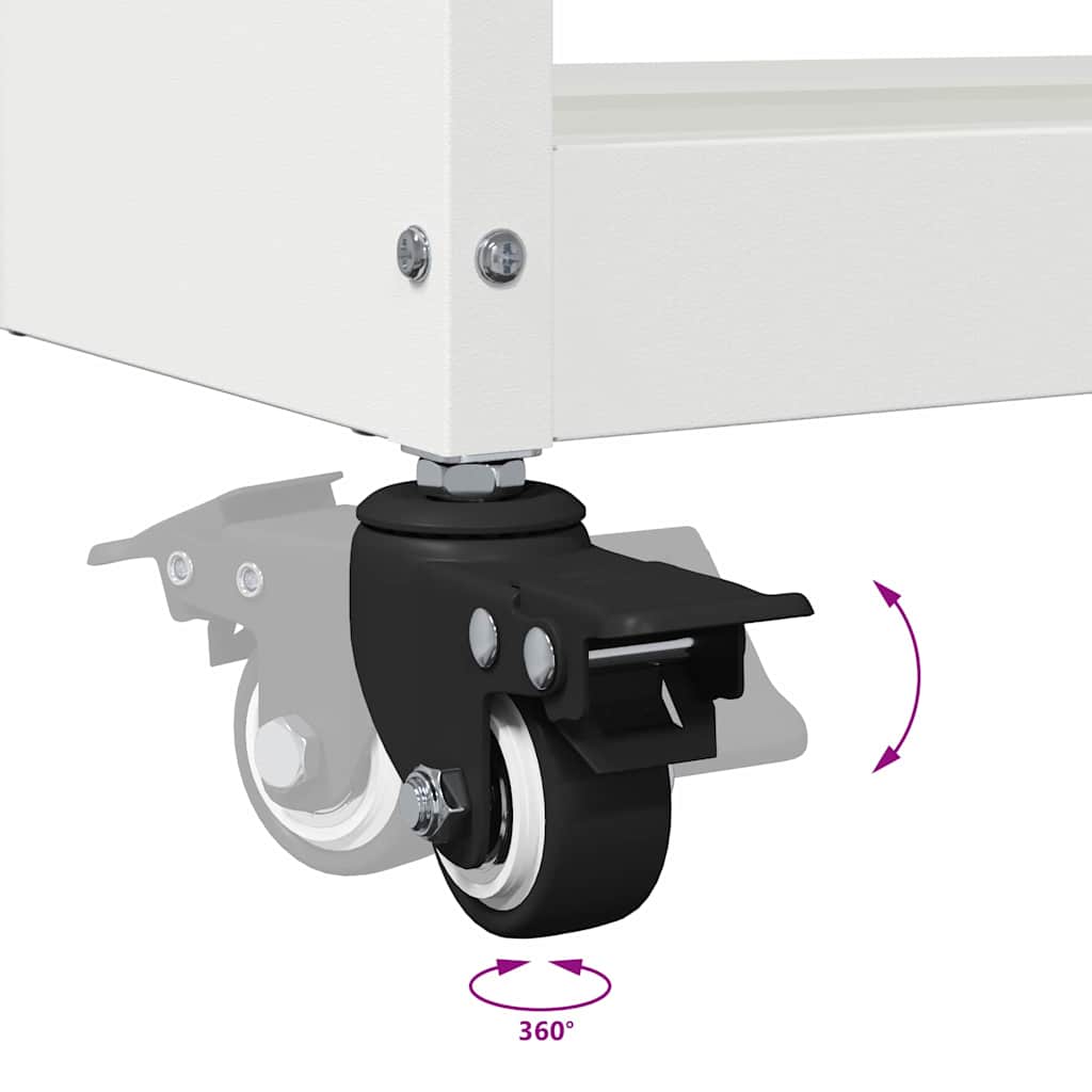 Werkzeugwagen Mit Rad Weiß 65 x 35 x 111 cm Kaltgewalzter Stahl