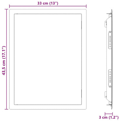 Zugangsklappe Weiß 43.5 x 33 x 3 cm Stahl