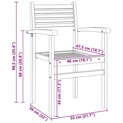 vidaXL Stuhl 6 pcs Braun 56 x 55 x 90,5 cm Massivholz Teak