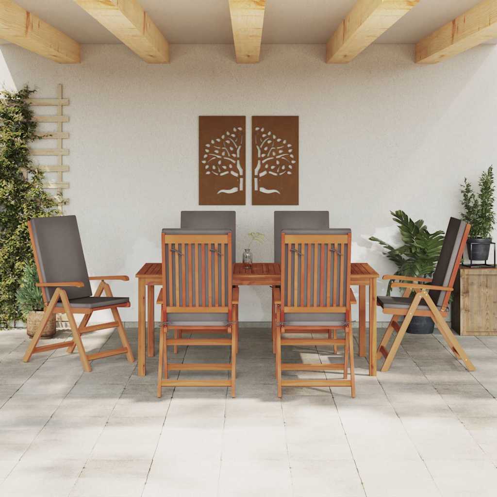 vidaXL Chaises de jardin 6 pcs Marron et gris 57 x 71,5 x 104 cm