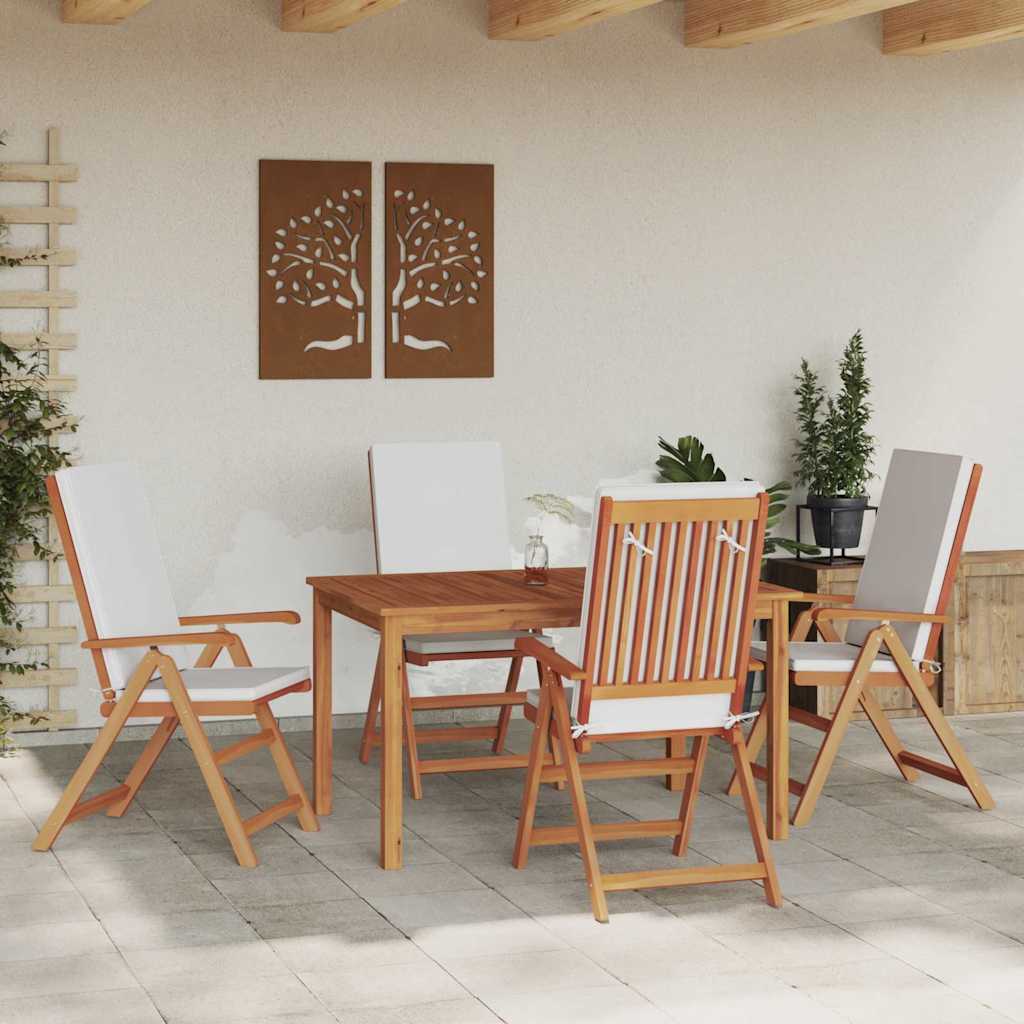 vidaXL Gartenstuhl 4 pcs Braun und Weiß 57 x 71,5 x 104 cm