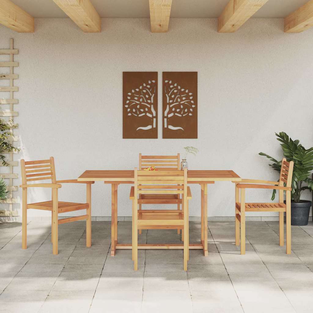 vidaXL Garten Essgruppe 5 pcs Natur Massivholz Akazie