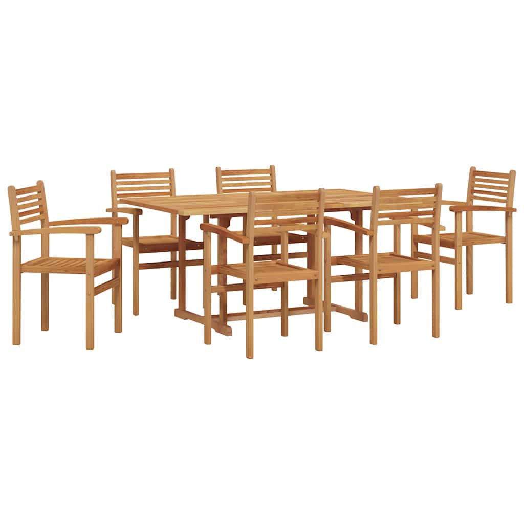 vidaXL Garten Essgruppe 7 pcs Natur Massivholz Akazie