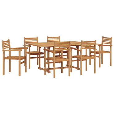 vidaXL Garten Essgruppe 7 pcs Natur Massivholz Akazie
