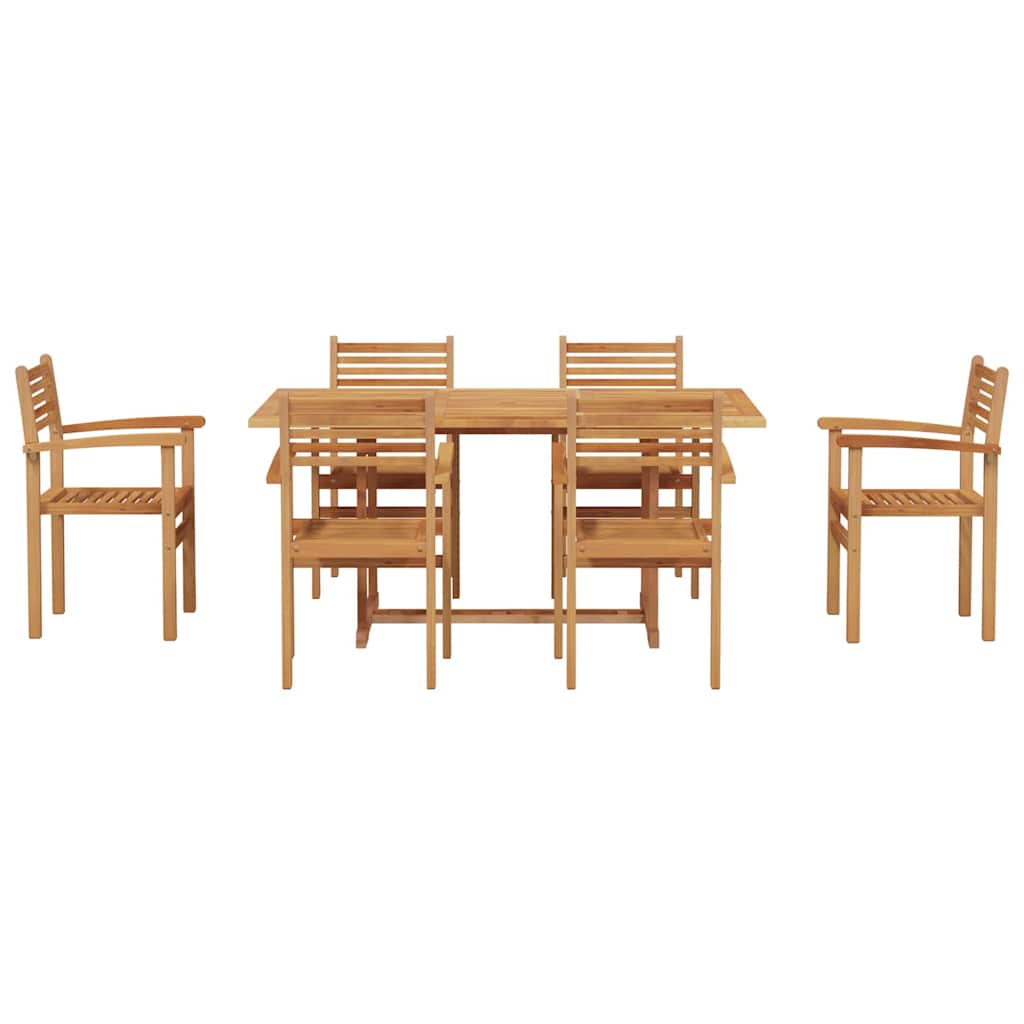 vidaXL Garten Essgruppe 7 pcs Natur Massivholz Akazie