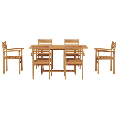 vidaXL Garten Essgruppe 7 pcs Natur Massivholz Akazie