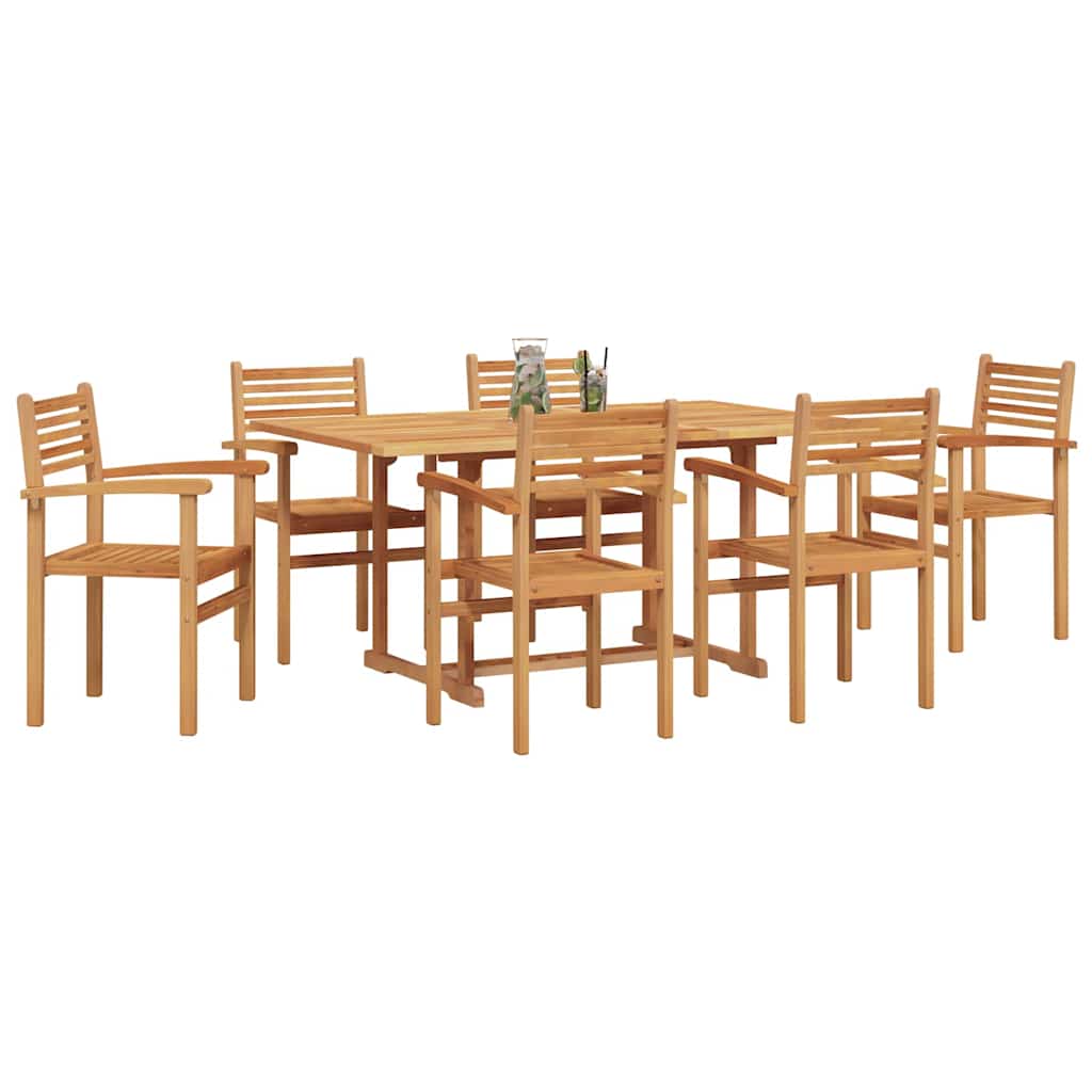 vidaXL Garten Essgruppe 7 pcs Natur Massivholz Akazie