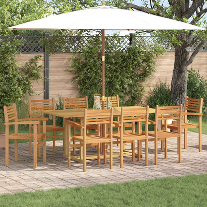 Garten Essgruppe 9 pcs Braun Massivholz Teak