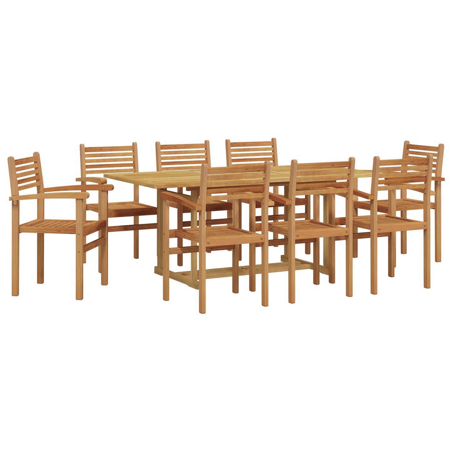 Garten Essgruppe 9 pcs Braun Massivholz Teak