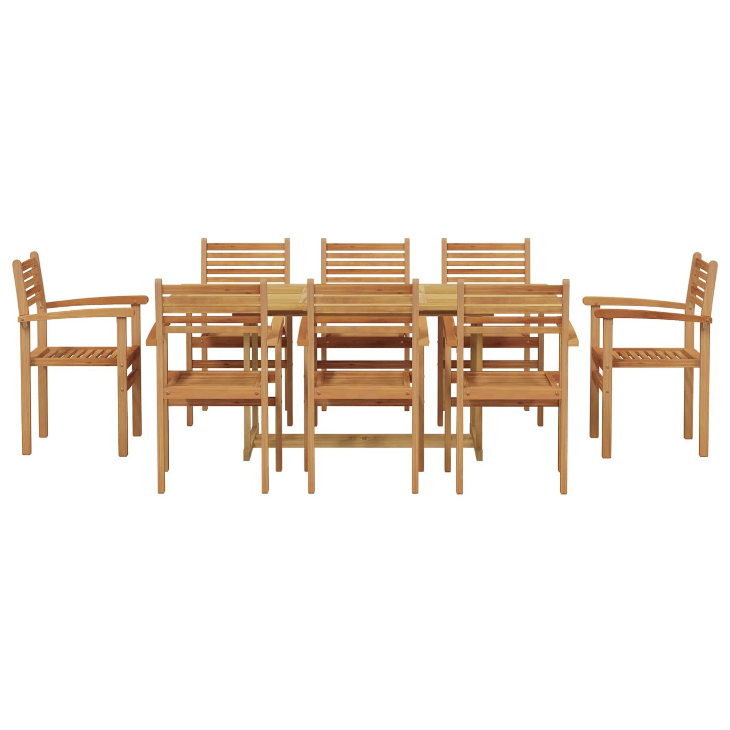 Garten Essgruppe 9 pcs Braun Massivholz Teak