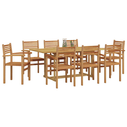 Garten Essgruppe 9 pcs Braun Massivholz Teak