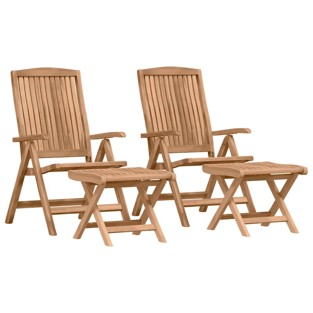 Garten Essgruppe 4 pcs Braun Massivholz Teak