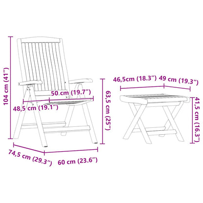 Garten Essgruppe 4 pcs Braun Massivholz Teak