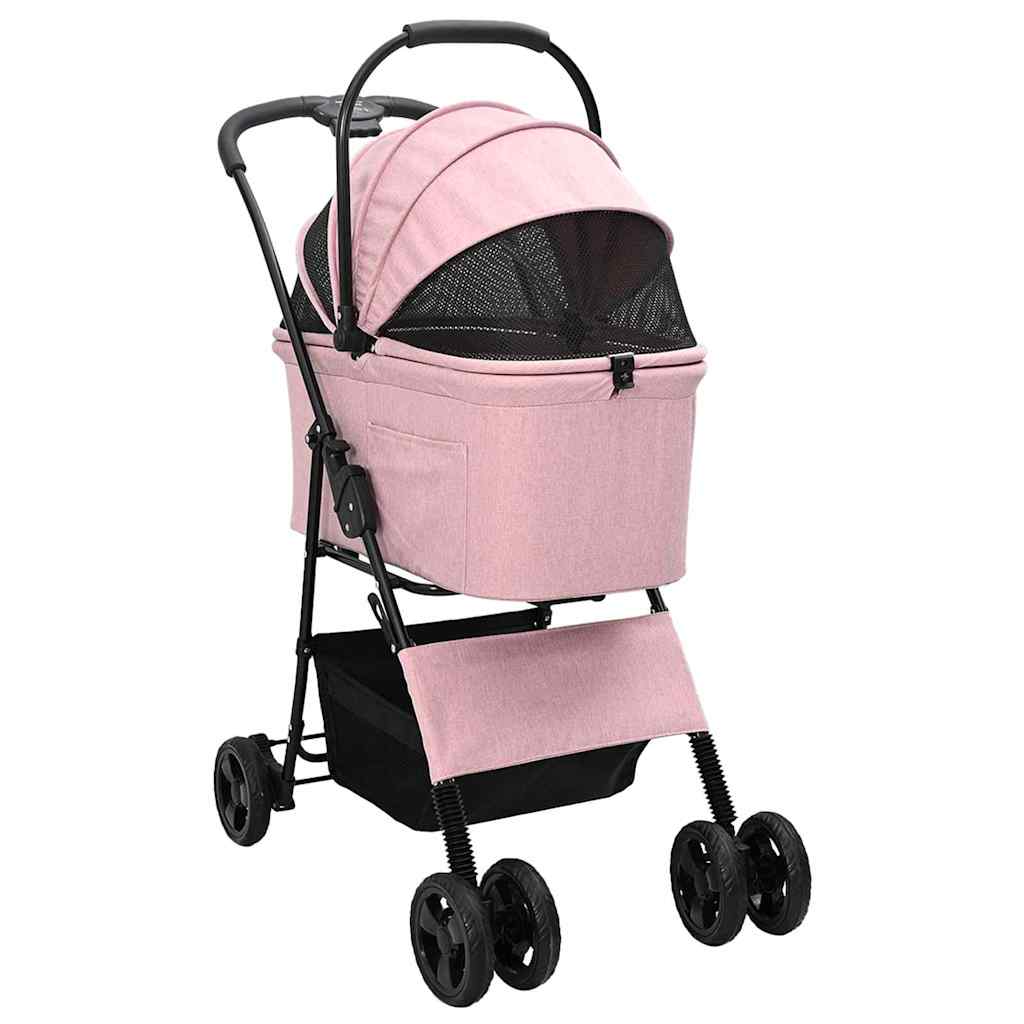 Faltbarer Haustierwagen Rosa 81 x 47 x 99 cm Polyester