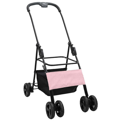 Faltbarer Haustierwagen Rosa 81 x 47 x 99 cm Polyester