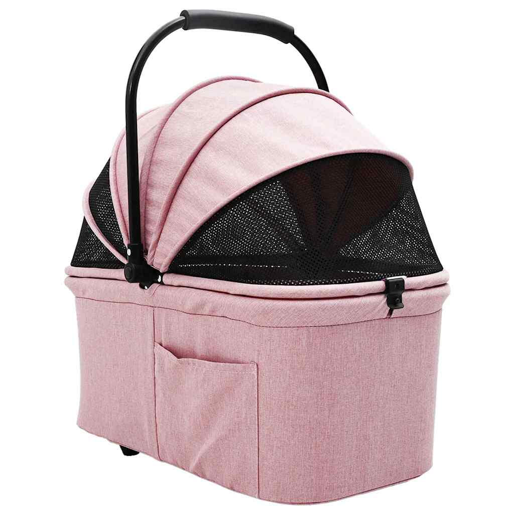 Faltbarer Haustierwagen Rosa 81 x 47 x 99 cm Polyester
