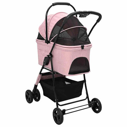 Faltbarer Haustierwagen Rosa 81 x 47 x 99 cm Polyester