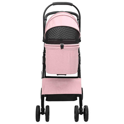 Faltbarer Haustierwagen Rosa 81 x 47 x 99 cm Polyester