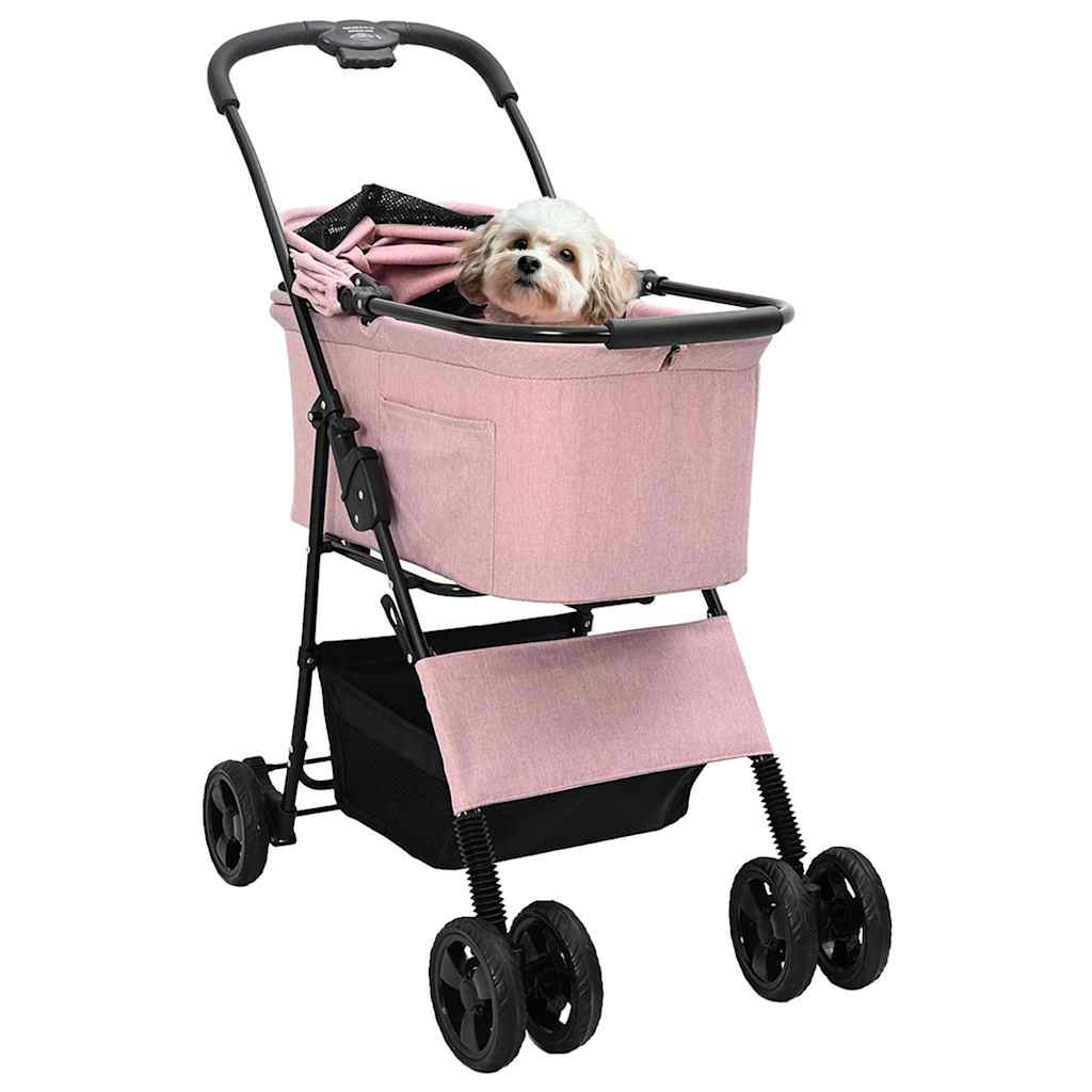 Faltbarer Haustierwagen Rosa 81 x 47 x 99 cm Polyester