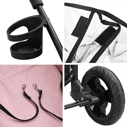 Faltbarer Haustierwagen Rosa 78 x 54 x 101 cm Polyester