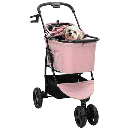 Faltbarer Haustierwagen Rosa 78 x 54 x 101 cm Polyester