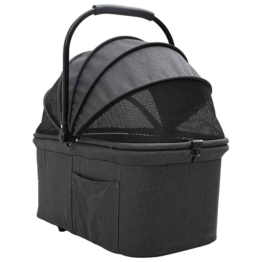 Faltbarer Haustierwagen Schwarz 78 x 54 x 101 cm Polyester