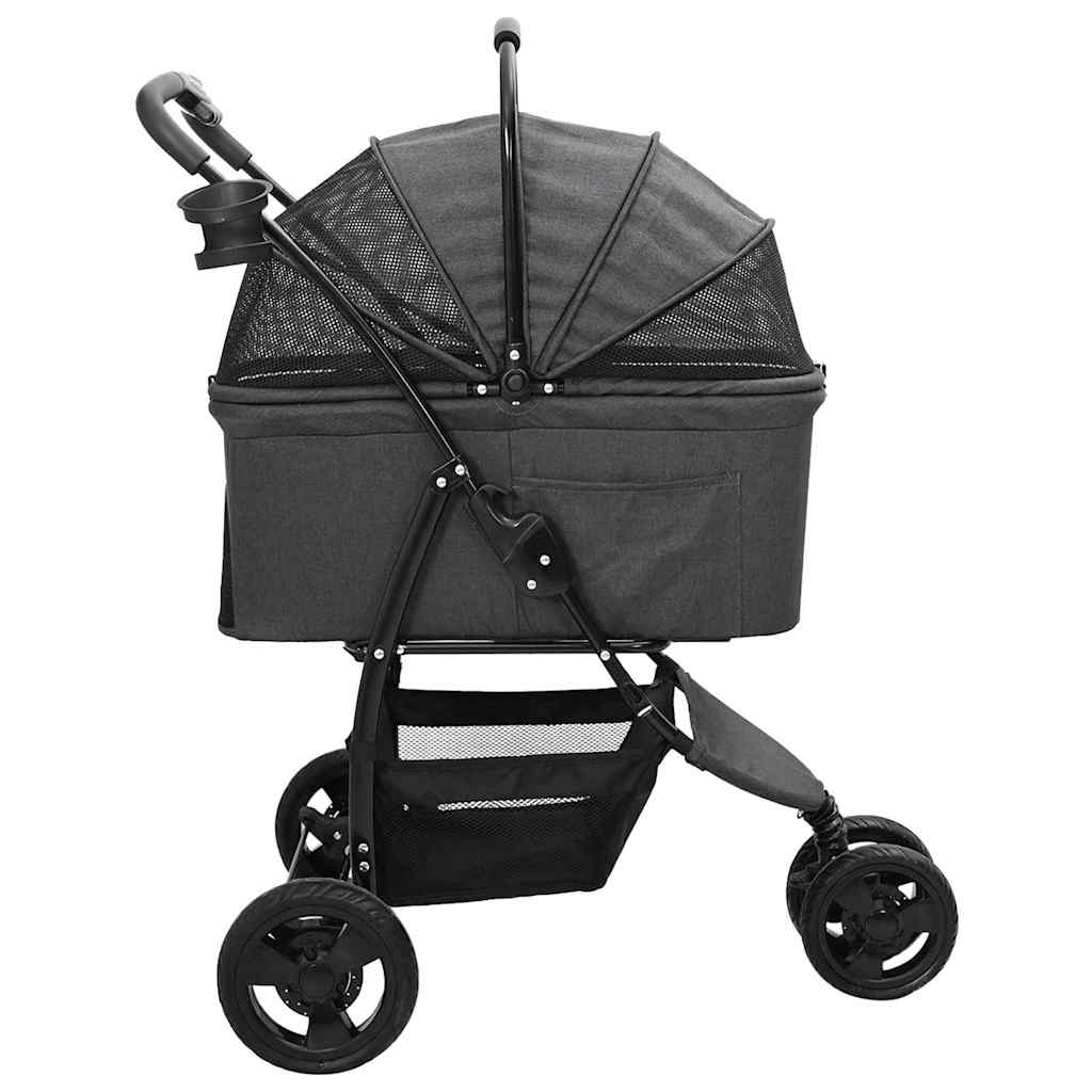 Faltbarer Haustierwagen Schwarz 78 x 54 x 101 cm Polyester