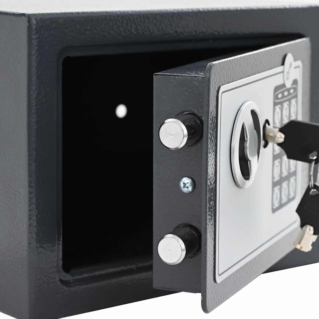 Digitaler Safe mit Schloss Dunkelgrau 23 x 17 x 17 cm Stahl