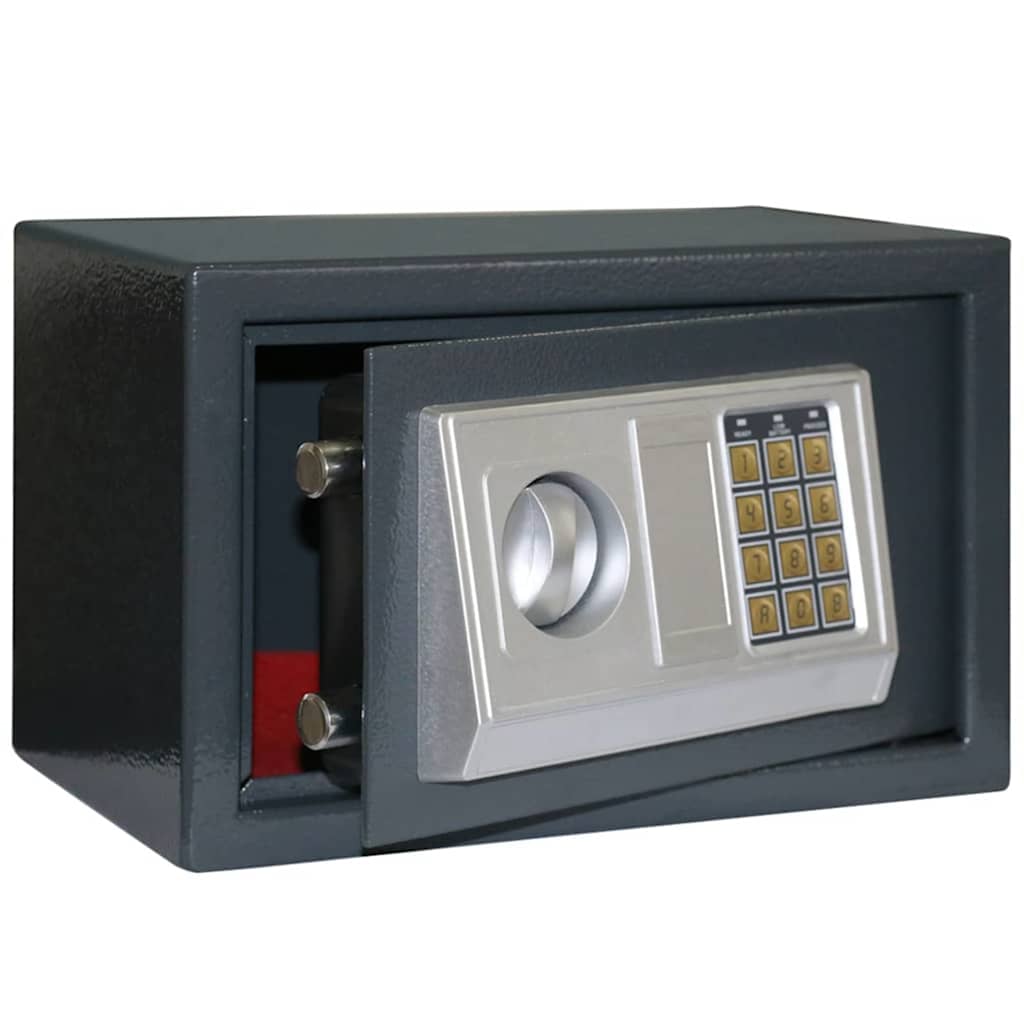 Digitaler Safe mit Schloss Dunkelgrau 31 x 20 x 20 cm Stahl
