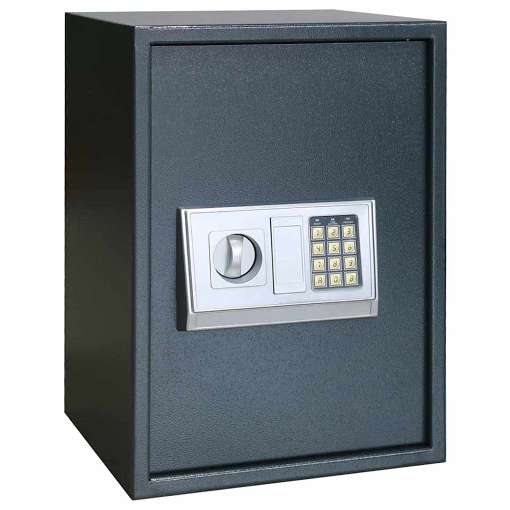 Digitaler Safe mit Schloss Dunkelgrau 35 x 31 x 50 cm Stahl