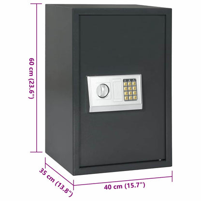 Digitaler Safe mit Schloss Dunkelgrau 40 x 35 x 60 cm Stahl