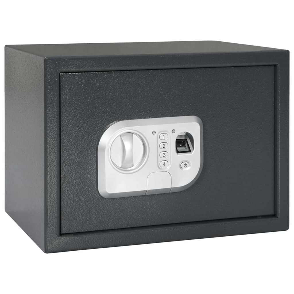Digitaler Safe mit Schloss Dunkelgrau 35 x 25 x 25 cm Stahl