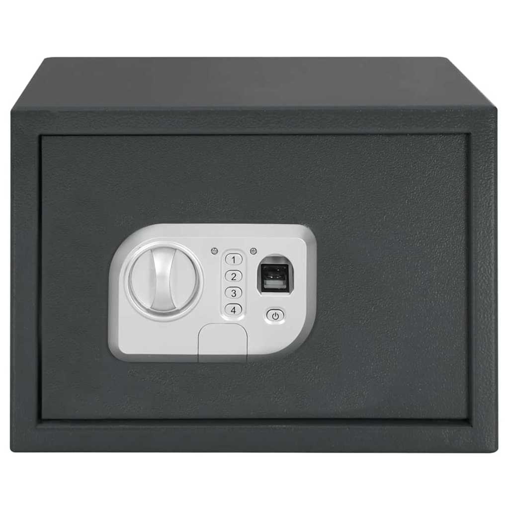 Digitaler Safe mit Schloss Dunkelgrau 35 x 25 x 25 cm Stahl