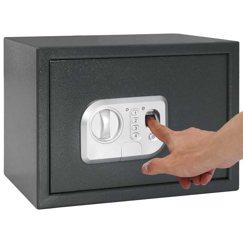 Digitaler Safe mit Schloss Dunkelgrau 35 x 25 x 25 cm Stahl