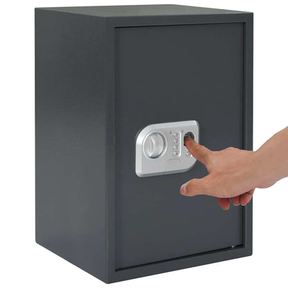 Digitaler Safe mit Schloss Dunkelgrau 35 x 31 x 50 cm Stahl