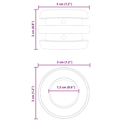 Fußballtisch-Bumper 16 pcs Schwarz 3 x 3 x 2 cm TPE